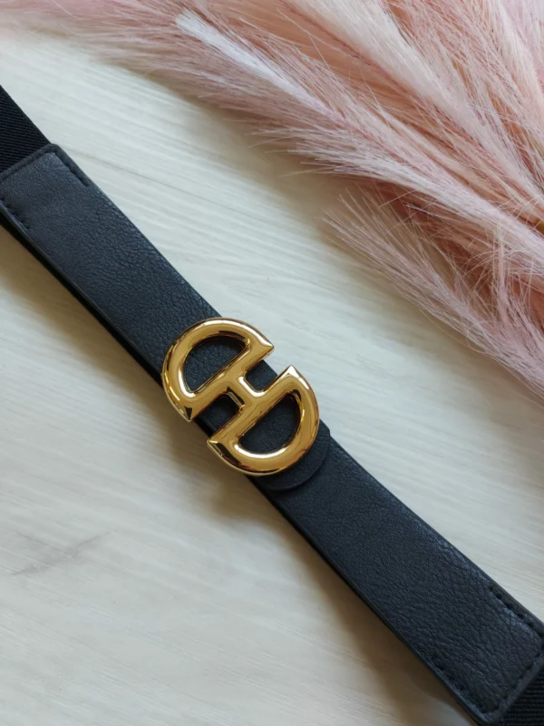 CINTURINA "H" - NERA/ORO