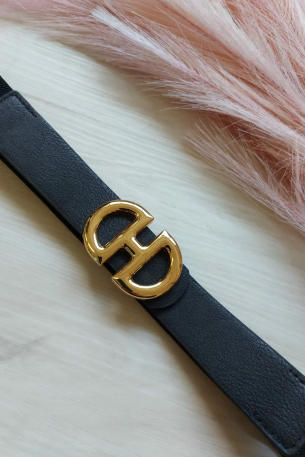 CINTURINA "H" - NERA/ORO