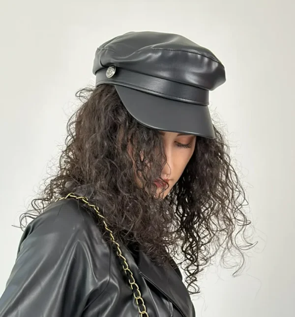 Cappellino Ecopelle - Nero