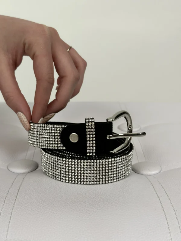 Cinturina Strass - Nera / Argento