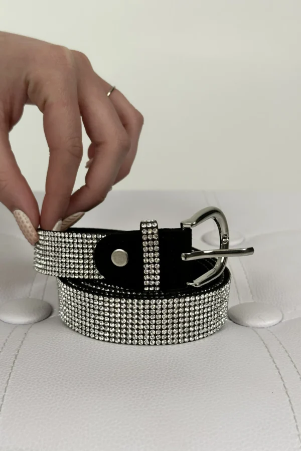 Cinturina Strass - Nera / Argento