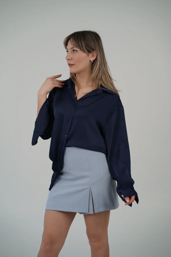 Camicia Satin - Blu