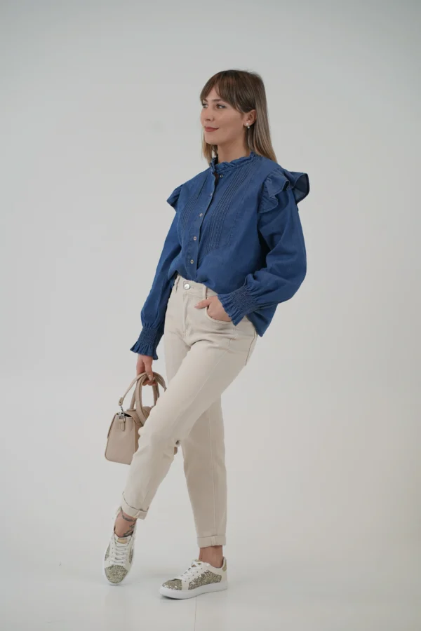 Jeans Boyfriend - S-40/42, Panna