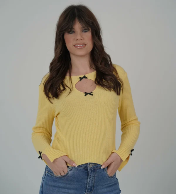 Maglia Mini Fiocchi - Giallo - immagine 2