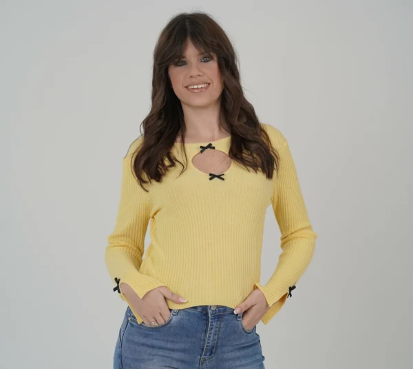 Maglia Mini Fiocchi - Giallo - immagine 3