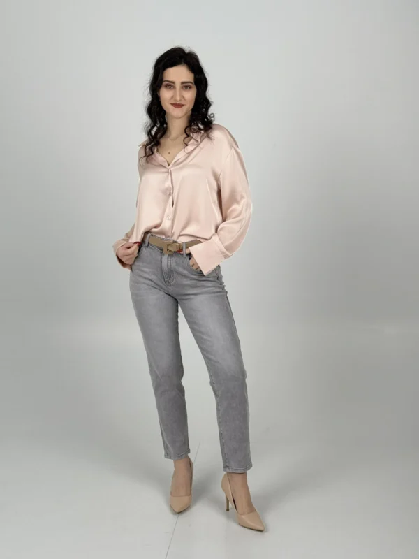 Jeans Mom Fit - Denim Grigio