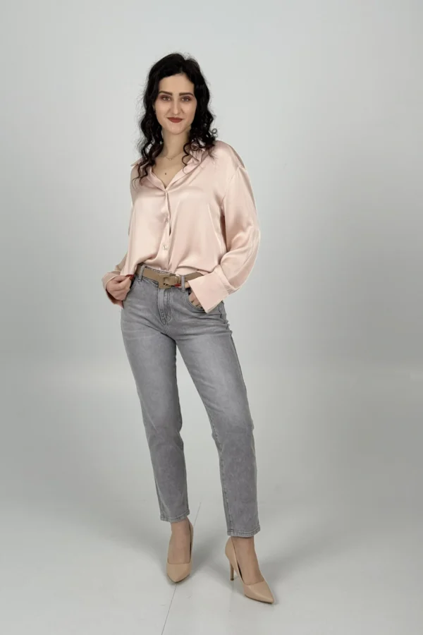 Jeans Mom Fit - Denim Grigio