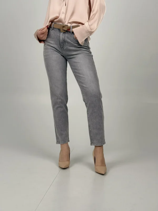 Jeans Mom Fit - Denim Grigio - immagine 2