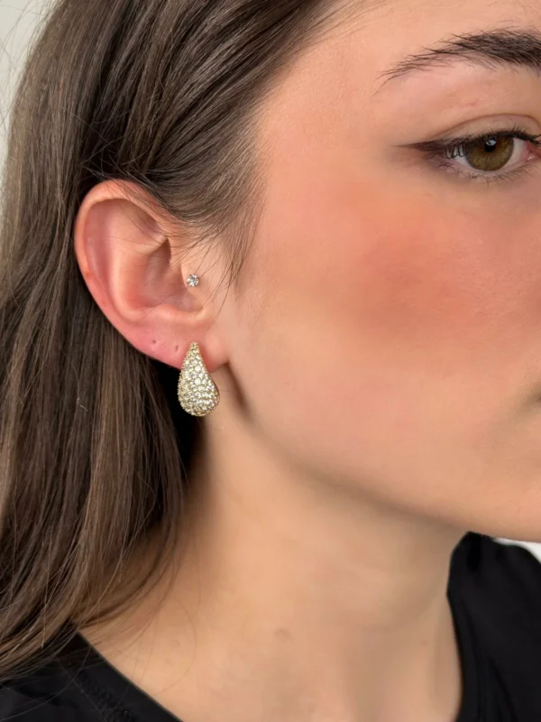Orecchini Goccia Strass - immagine 4
