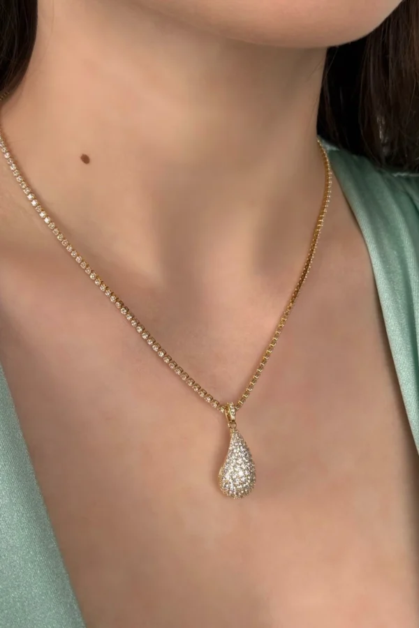 Collana Goccia Strass
