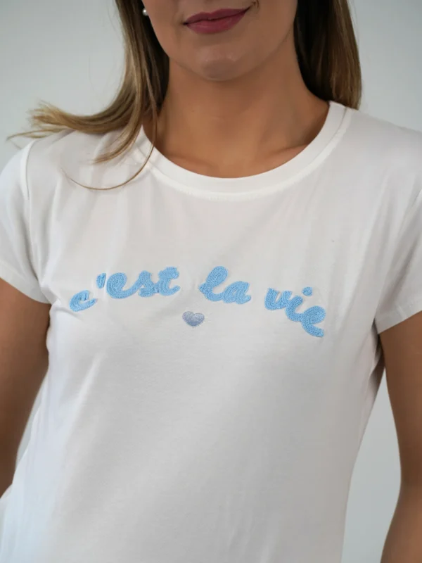 T-Shirt C'est La Vie - Azzurro - immagine 2