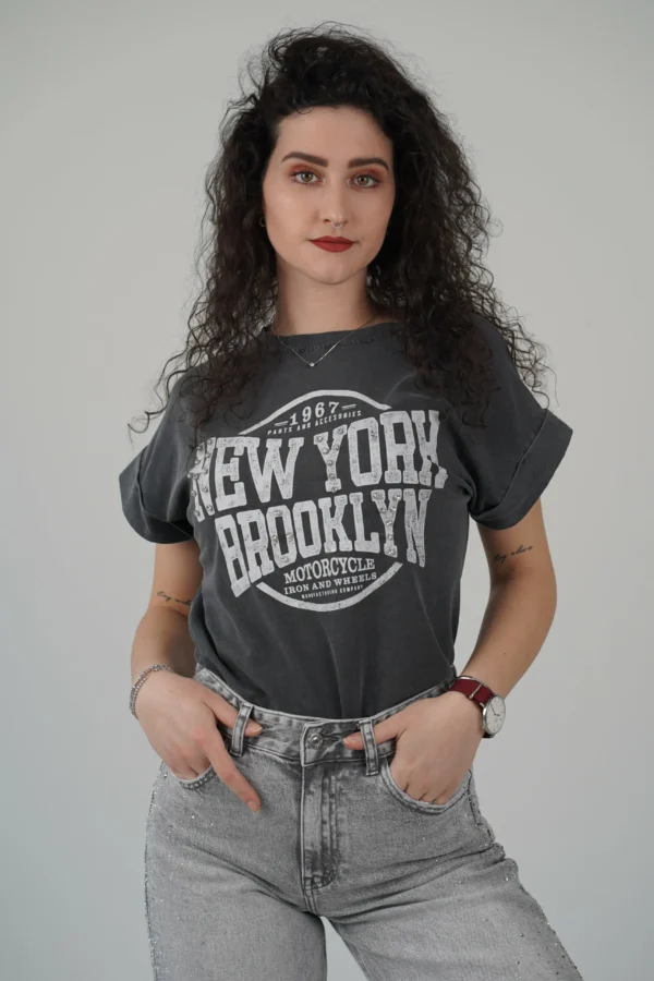 T-Shirt New York- Grigio