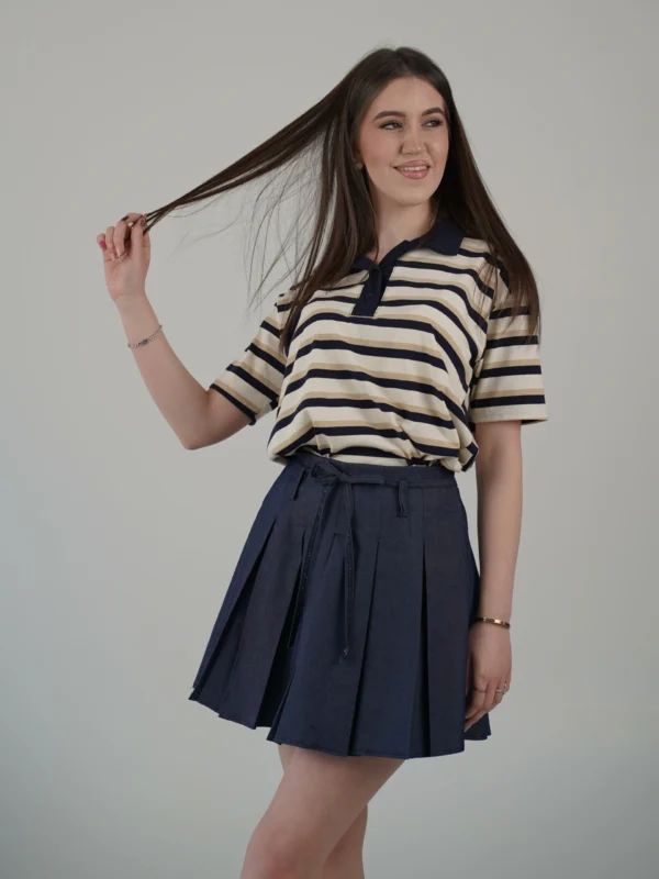 Gonnellina a Pieghe Jeans