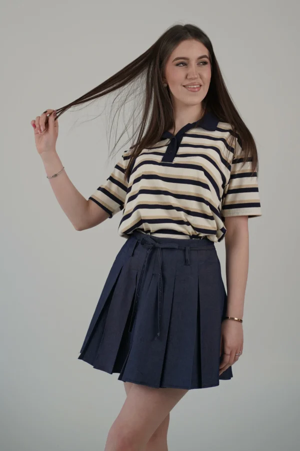 Gonnellina a Pieghe Jeans