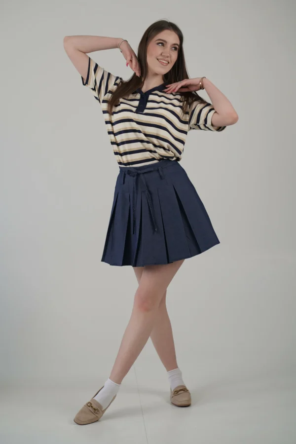 Gonnellina a Pieghe Jeans - immagine 4