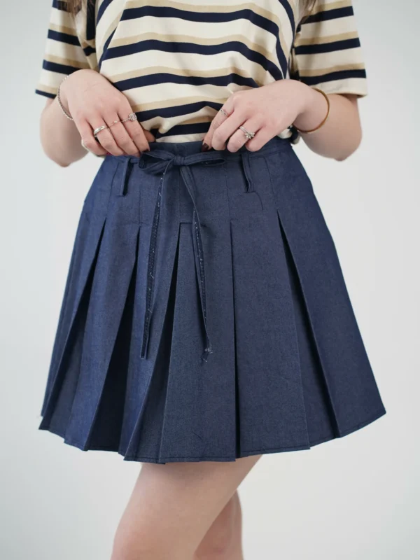 Gonnellina a Pieghe Jeans - immagine 2
