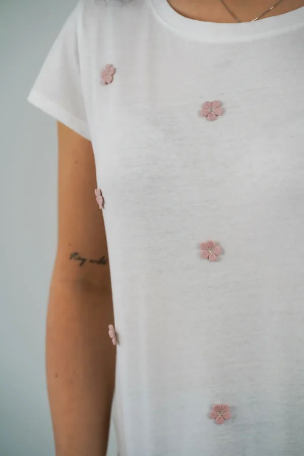 T-Shirt Fiorellino Rosa - immagine 2