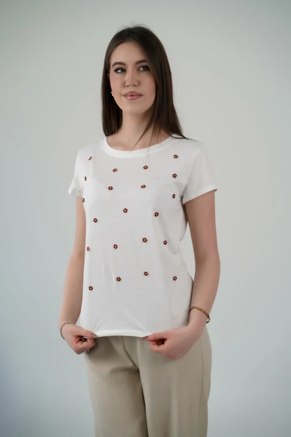T-Shirt Mini Fiorellino - Bronzo