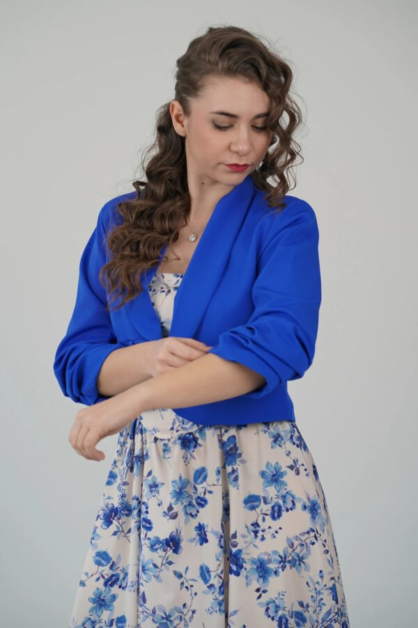 Giacchino Addy Manica Arricciata - Blu Elettrico