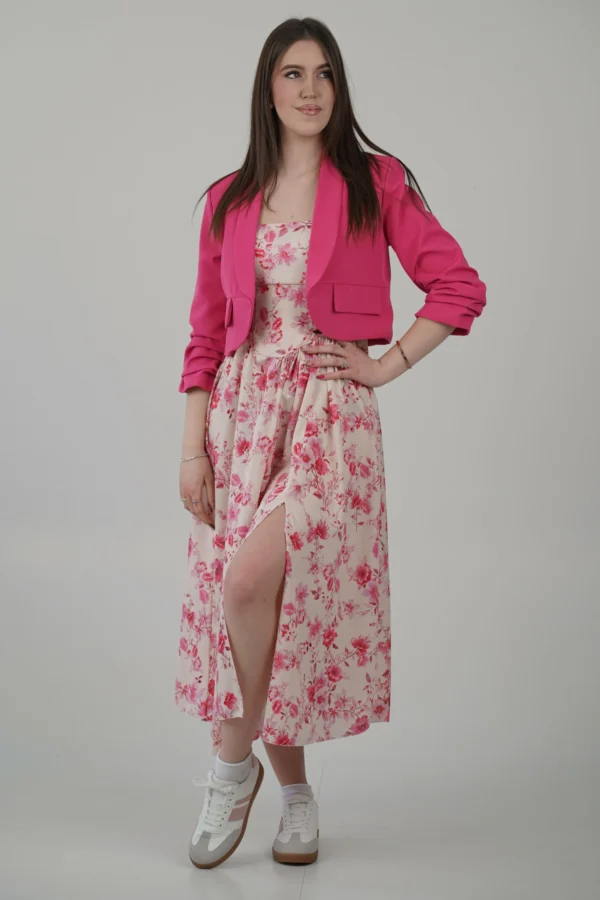 Giacchino Addy Manica Arricciata - Fucsia