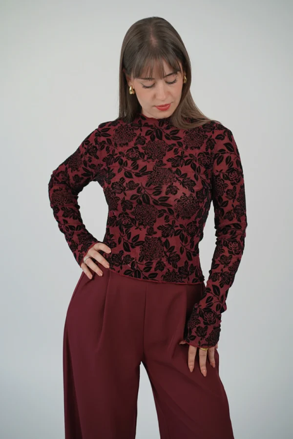Maglia Fiori Velluto