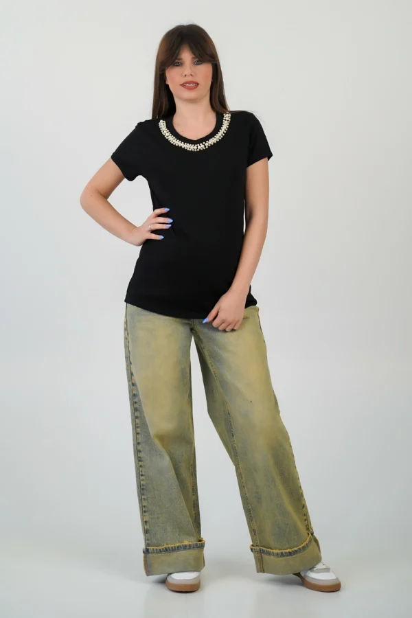 T-Shirt Collo Perline - immagine 2