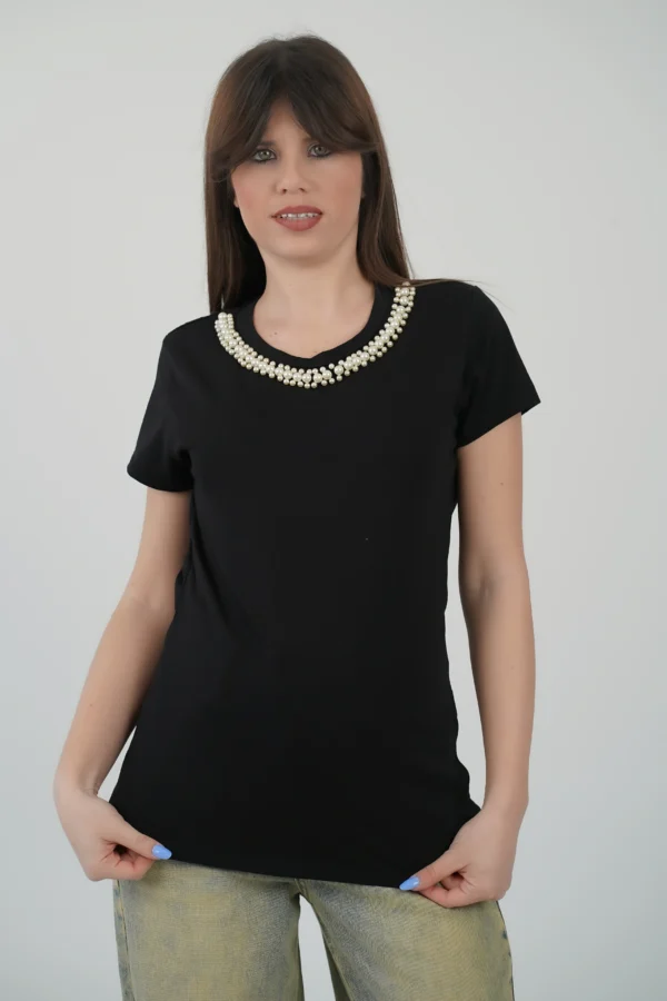 T-Shirt Collo Perline