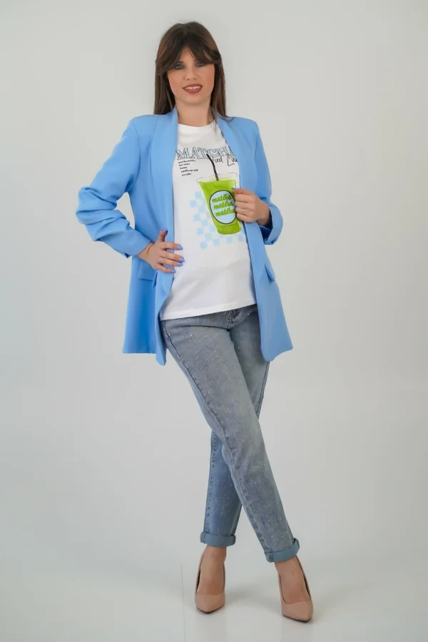Jeans Mom Fit Brillantini - Blu Jeans