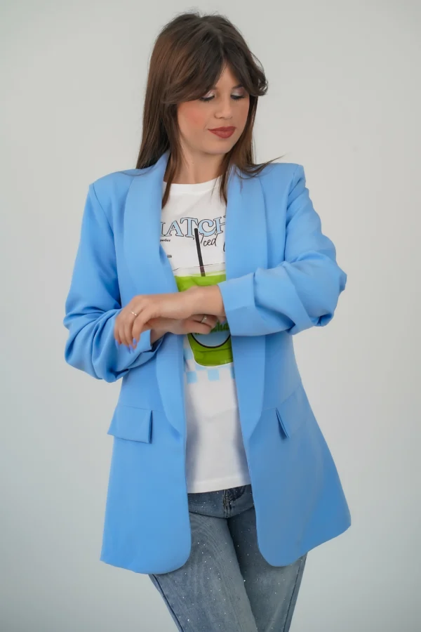 Blazer Sophie Sfoderato - Azzurro