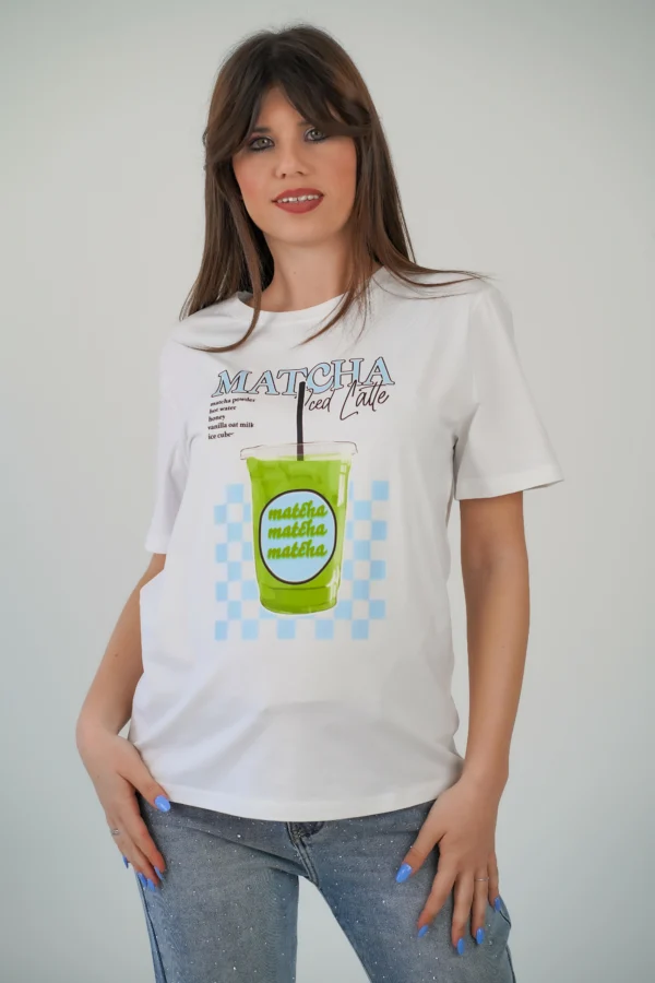 T-Shirt Latte Matcha - Azzurro