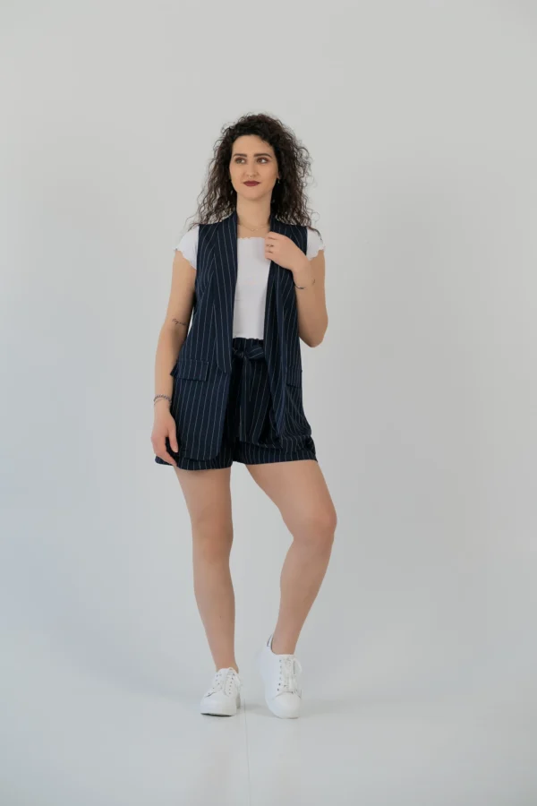 Completo Gilet + Shorts Gessato