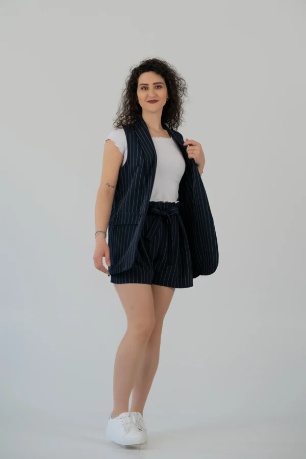 Completo Gilet + Shorts Gessato - immagine 3