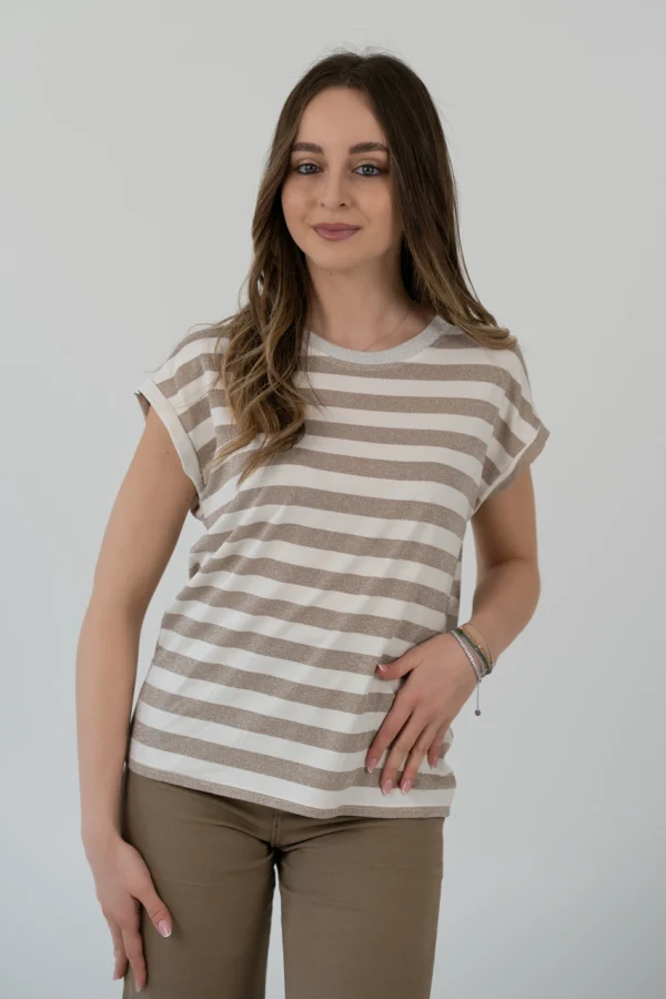 T-Shirt Righe Lurex - immagine 3
