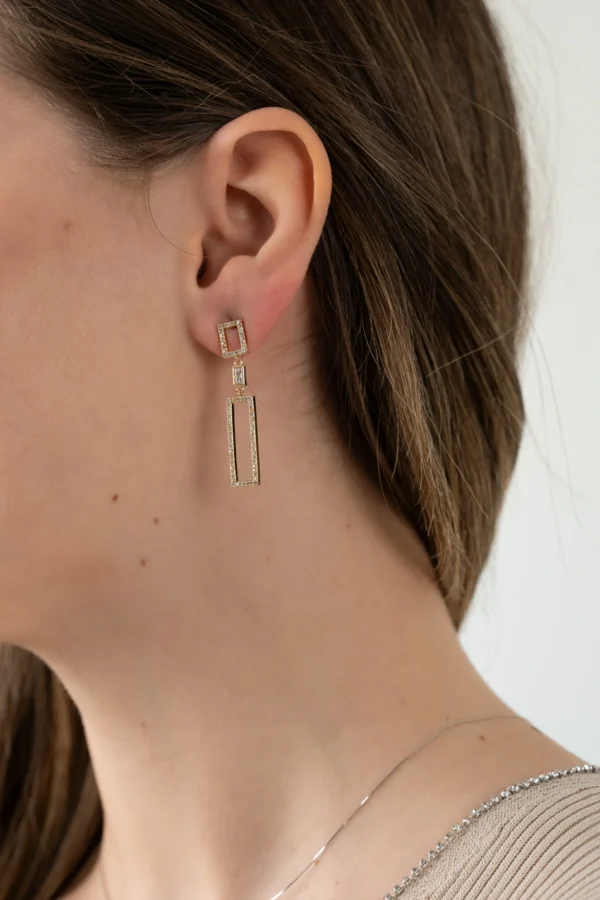 Orecchini Rettangolino Strass