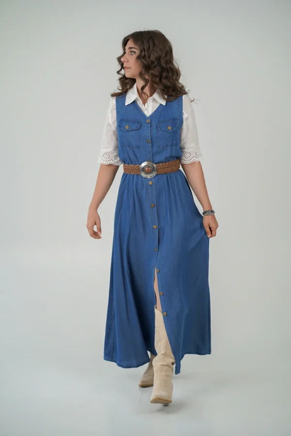 Abito Chemisier Smanicato in Jeans