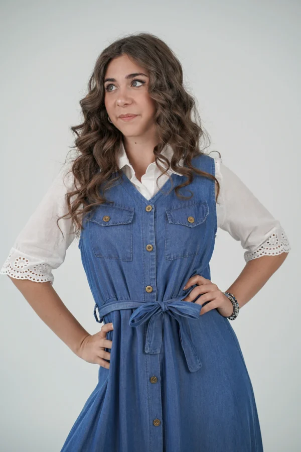 Abito Chemisier Smanicato in Jeans - immagine 6