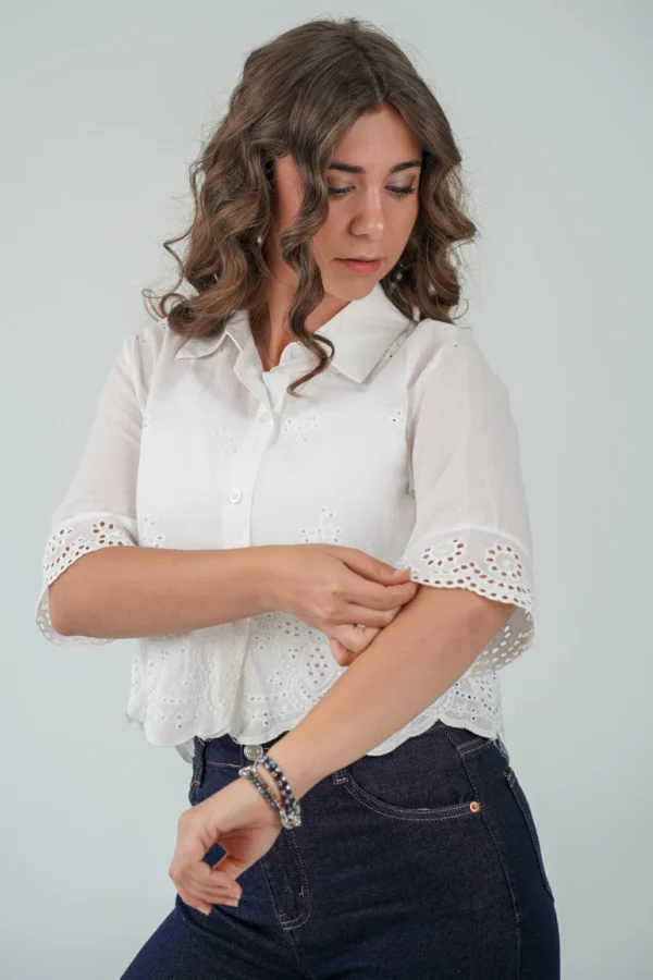Camicia Crop Sangallo - immagine 2