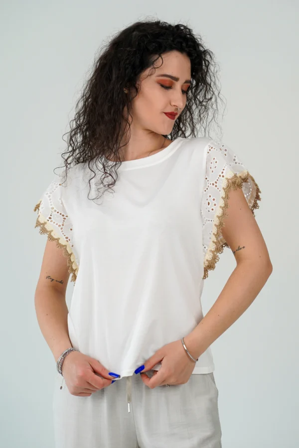 T-Shirt Manichetta Sangallo - immagine 2
