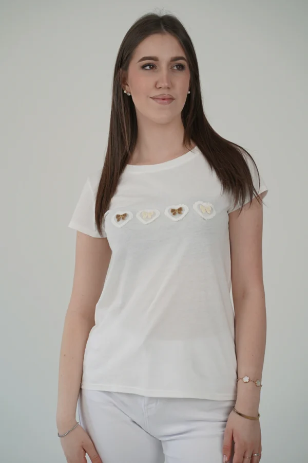 T-Shirt Cuoricini con Fiocchetto - immagine 3