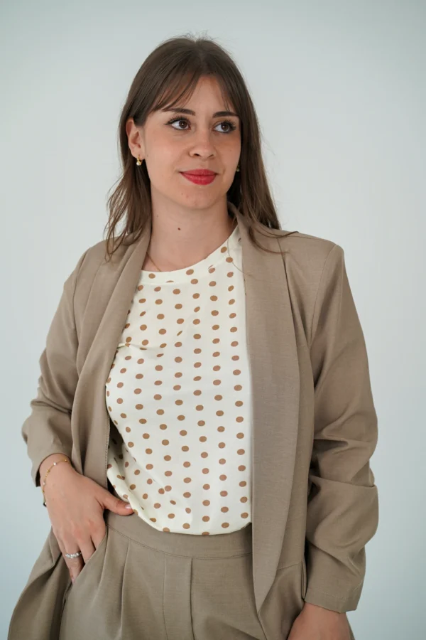 T-Shirt Pois Nocciola - immagine 3