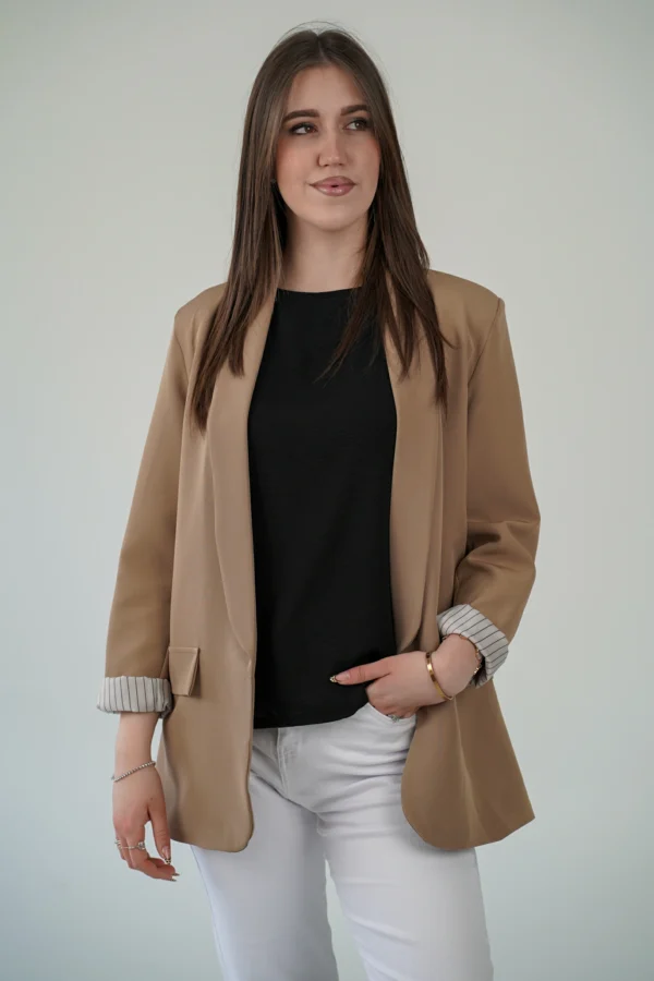 Blazer Over con Fodera a Righe