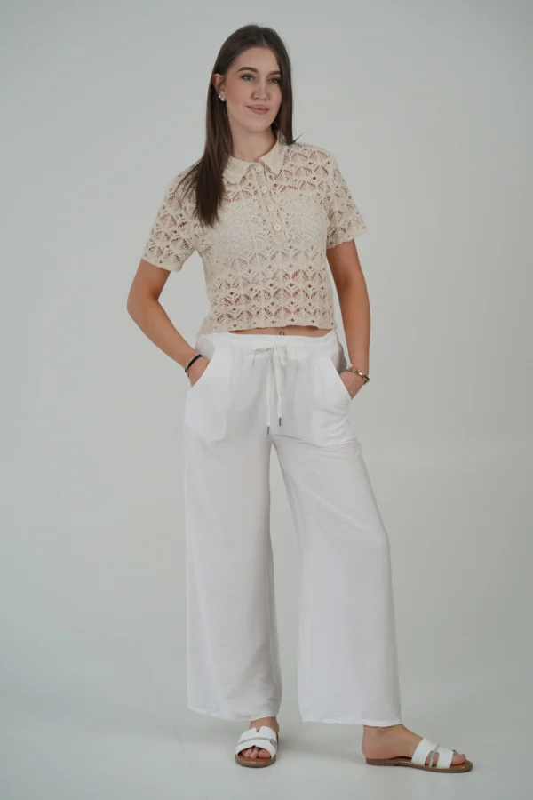 Pantalone Palazzo Cuba - Bianco