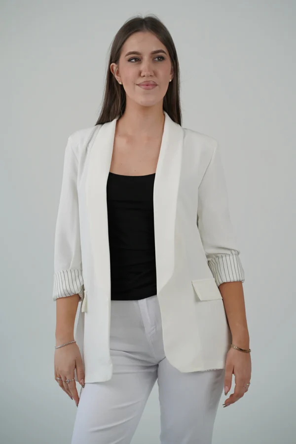 Blazer Over con Fodera a Righe