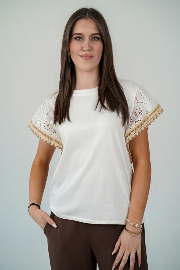 T-Shirt Manichetta Sangallo