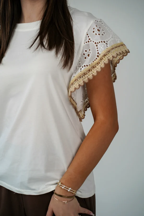 T-Shirt Manichetta Sangallo - immagine 2