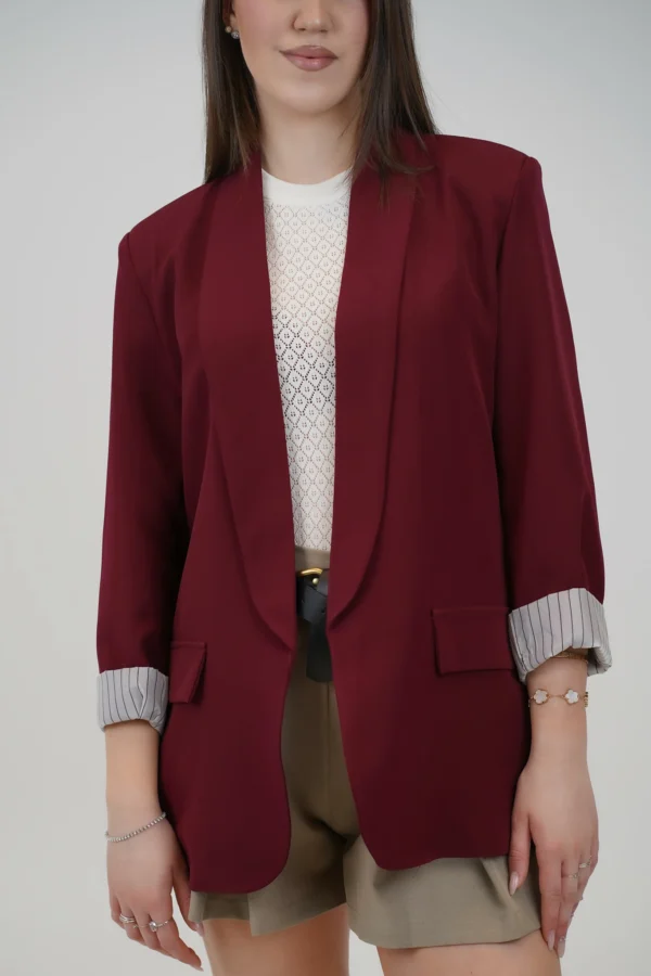 Blazer Over con Fodera a Righe - immagine 8