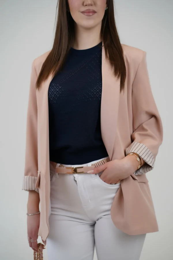 Blazer Over con Fodera a Righe - immagine 3