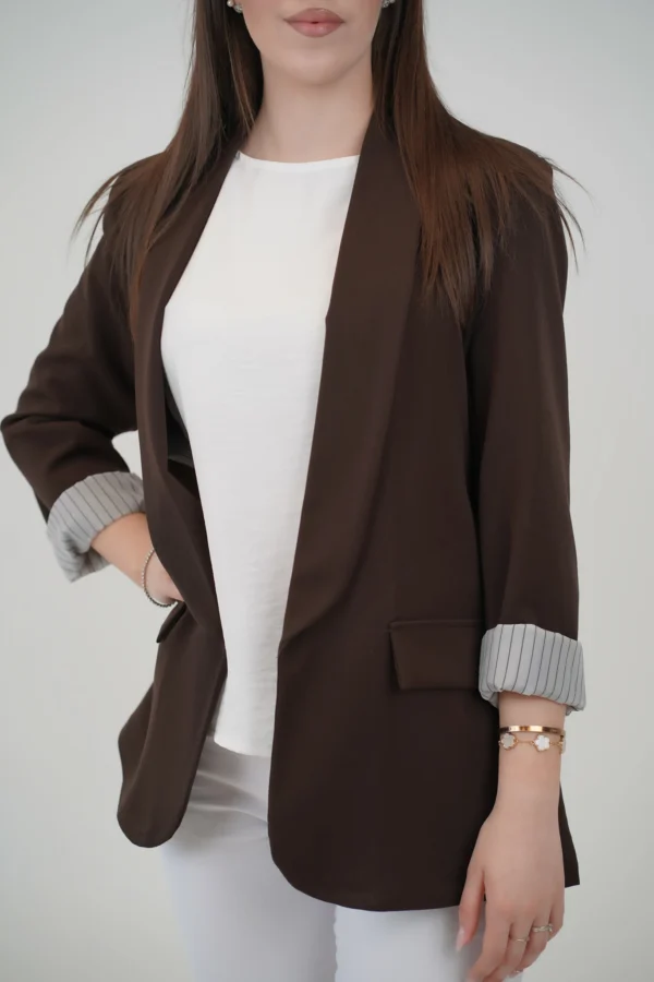 Blazer Over con Fodera a Righe - immagine 17