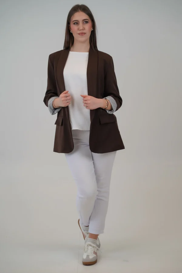 Blazer Over con Fodera a Righe - immagine 19