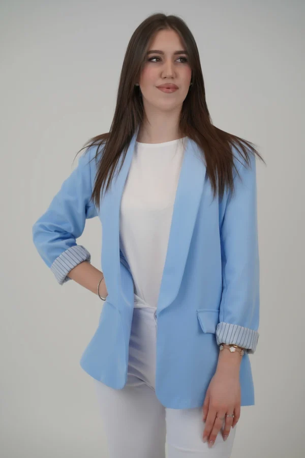 Blazer Over con Fodera a Righe - immagine 20